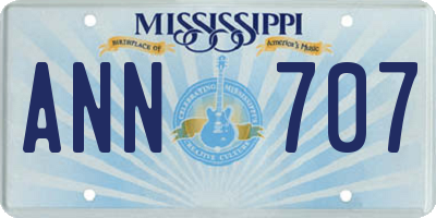 MS license plate ANN707