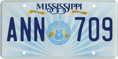 MS license plate ANN709