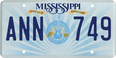 MS license plate ANN749