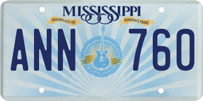 MS license plate ANN760
