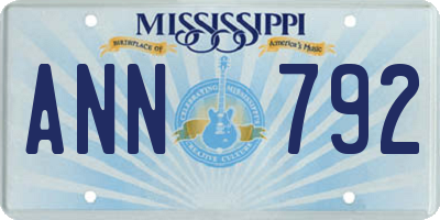 MS license plate ANN792