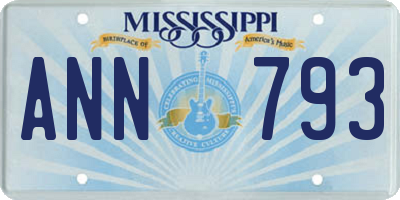 MS license plate ANN793