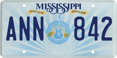 MS license plate ANN842