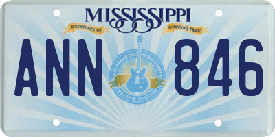 MS license plate ANN846