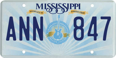 MS license plate ANN847