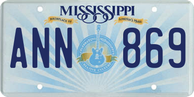 MS license plate ANN869
