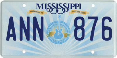 MS license plate ANN876