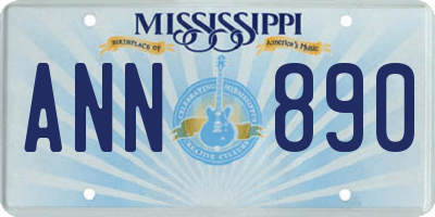 MS license plate ANN890
