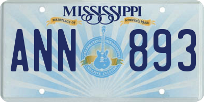 MS license plate ANN893