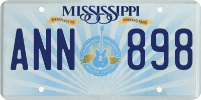 MS license plate ANN898