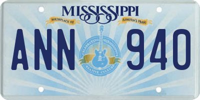 MS license plate ANN940