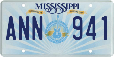 MS license plate ANN941