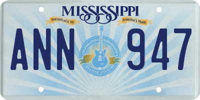 MS license plate ANN947