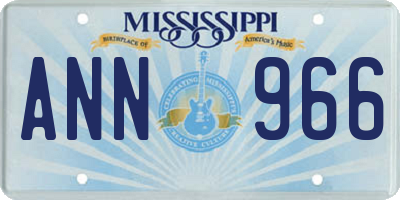 MS license plate ANN966