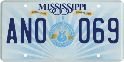MS license plate ANO069