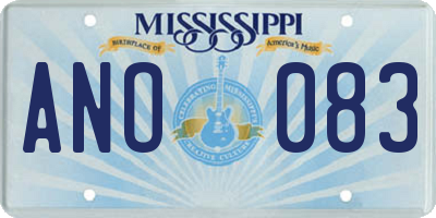 MS license plate ANO083