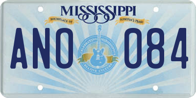 MS license plate ANO084