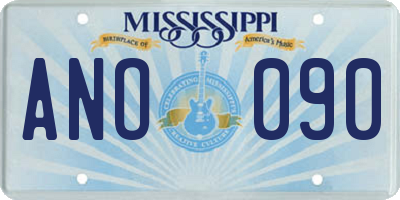 MS license plate ANO090