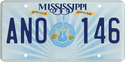 MS license plate ANO146