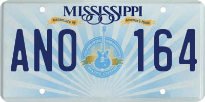 MS license plate ANO164