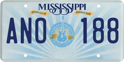 MS license plate ANO188