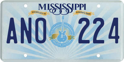 MS license plate ANO224