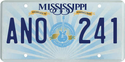 MS license plate ANO241