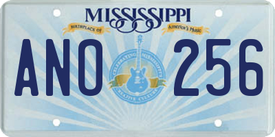 MS license plate ANO256