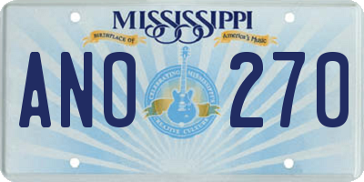 MS license plate ANO270