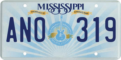MS license plate ANO319