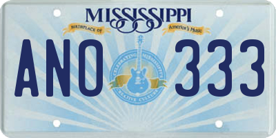 MS license plate ANO333
