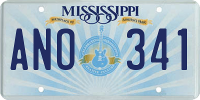 MS license plate ANO341
