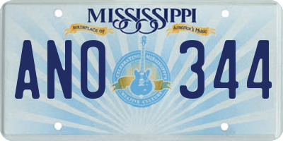 MS license plate ANO344