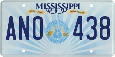 MS license plate ANO438