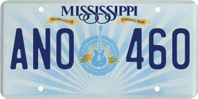 MS license plate ANO460