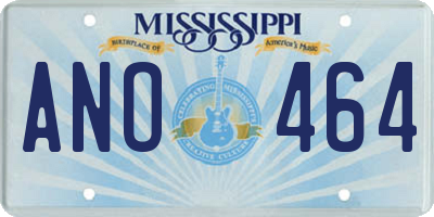 MS license plate ANO464