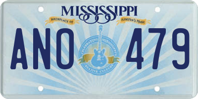 MS license plate ANO479