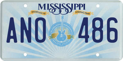 MS license plate ANO486