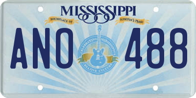MS license plate ANO488