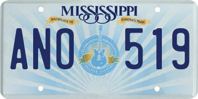MS license plate ANO519