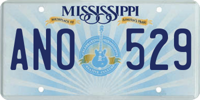 MS license plate ANO529