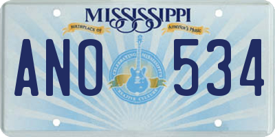 MS license plate ANO534