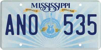 MS license plate ANO535