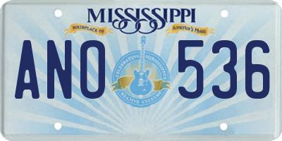 MS license plate ANO536
