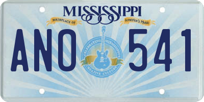 MS license plate ANO541