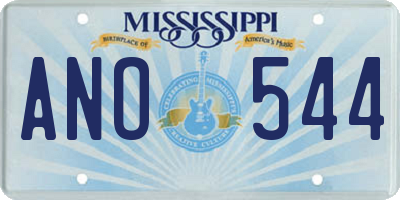 MS license plate ANO544