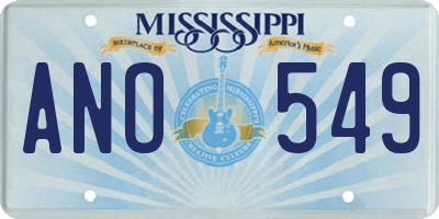 MS license plate ANO549