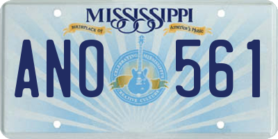 MS license plate ANO561