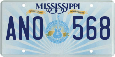 MS license plate ANO568