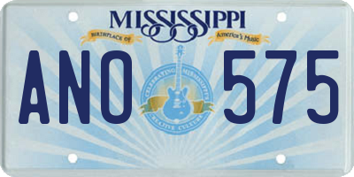 MS license plate ANO575